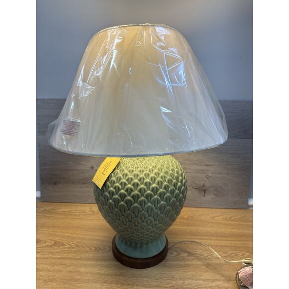 Lauren Ralph Lauren Other - Ralph Lauren Green Pineapple Lamp 26” Shade Ceramic & Wood Base~New with Tag